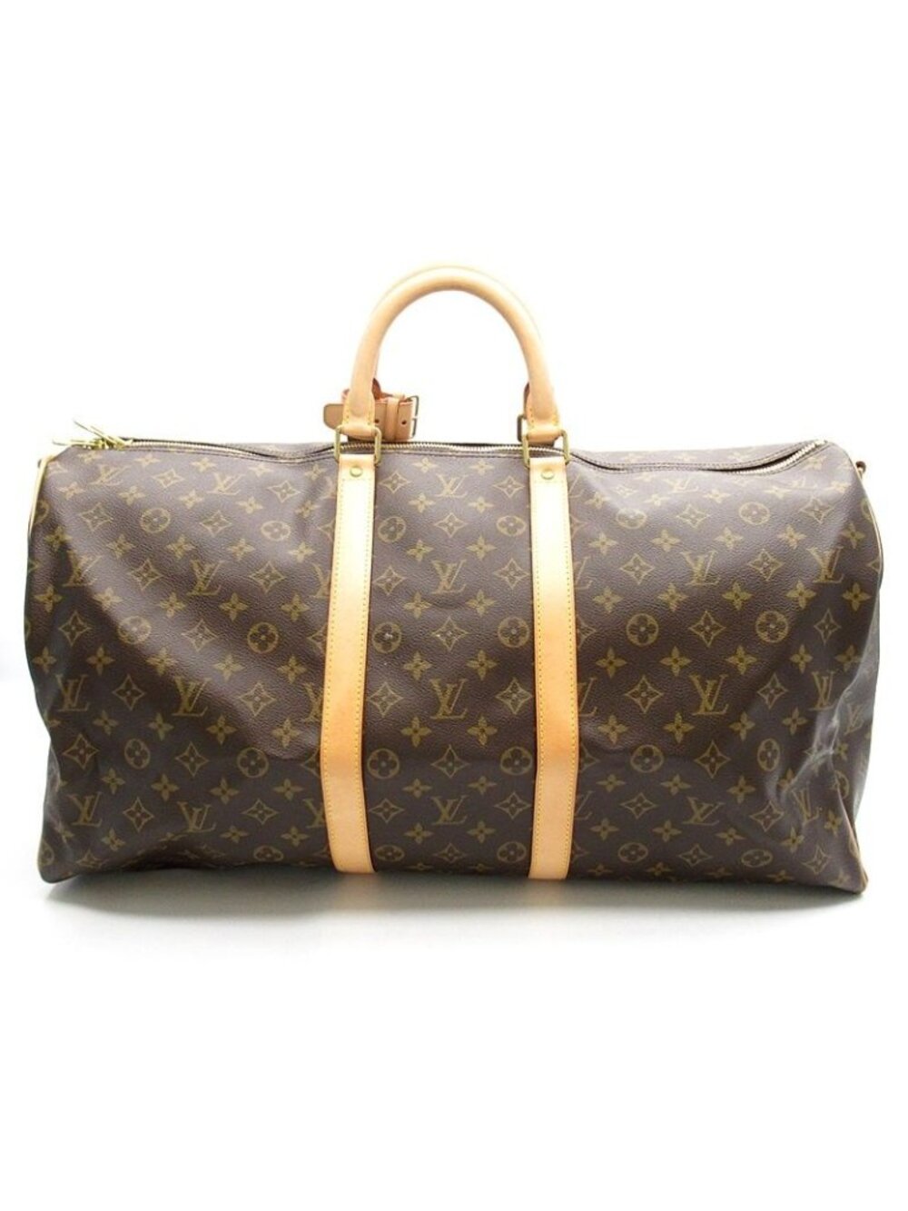 Louis Vuitton Keepall Bandouliere 55 Monogram Boston Bag Brown